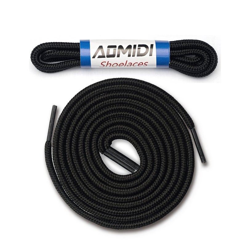AOMIDI 2 Pair Shoelaces Round Athletic Shoes Lace for Boot Laces Shoelaces and Multiple Shoe Types Replacements(40" inches (102 cm), Black) - Image 1